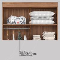 Guarda Roupa Solteiro 4 Portas E 2 Gavetas Toledo Amêndola Touch-off White - 8