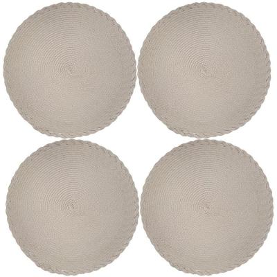 Kit 4 Sousplats Yoi Noar Bege 38cmx38cm bege