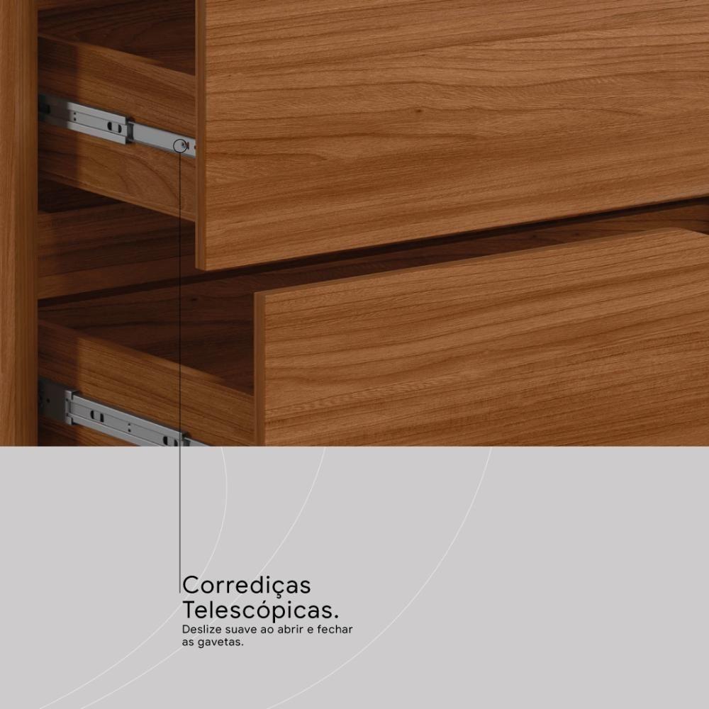 Guarda Roupa Casal 4 Portas Vidro Reflecta E 4 Gavetas Laredo Nogueira-nude Prime Tx - 6