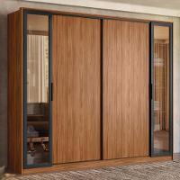 Guarda Roupa Casal 4 Portas Vidro Reflecta E 4 Gavetas Laredo Nogueira-nude Prime Tx - 1