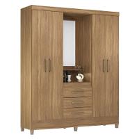 Guarda Roupa Casal 4 Portas Com Espelho E 3 Gavetas Colombo Amêndola Touch - 10