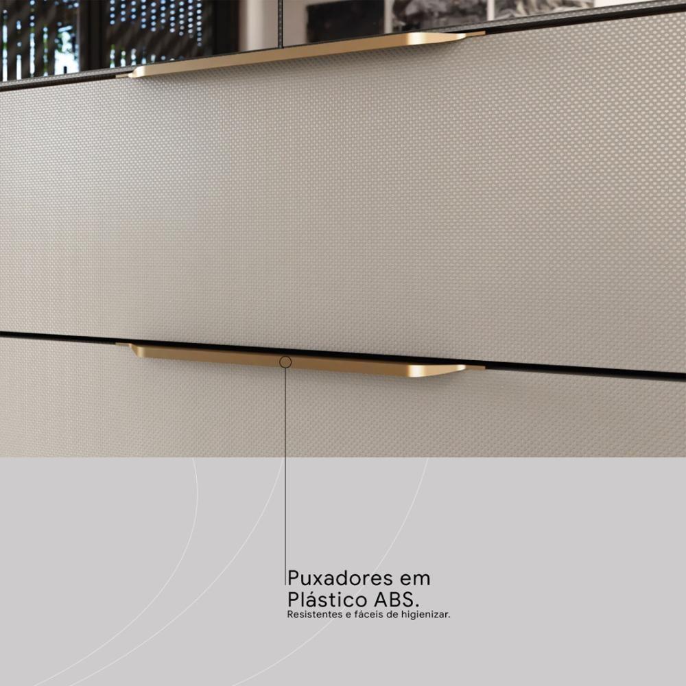 Guarda Roupa Casal 6 Portas Com Espelho E 4 Gavetas Giardino Amêndola Touch nude Prime Tx - 10