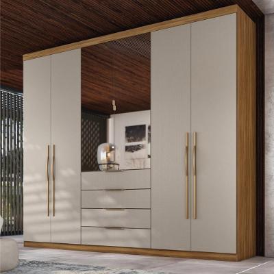 Guarda Roupa Casal Giardino 6 Portas de Bater 4 Gavetas Amêndola Touch-Nude Prime Tx