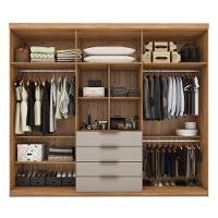 Guarda Roupa Casal 6 Portas Com Espelho E 4 Gavetas Giardino Amêndola Touch nude Prime Tx