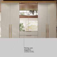 Guarda Roupa Casal 6 Portas Com Espelho E 4 Gavetas Giardino Amêndola Touch nude Prime Tx - 7