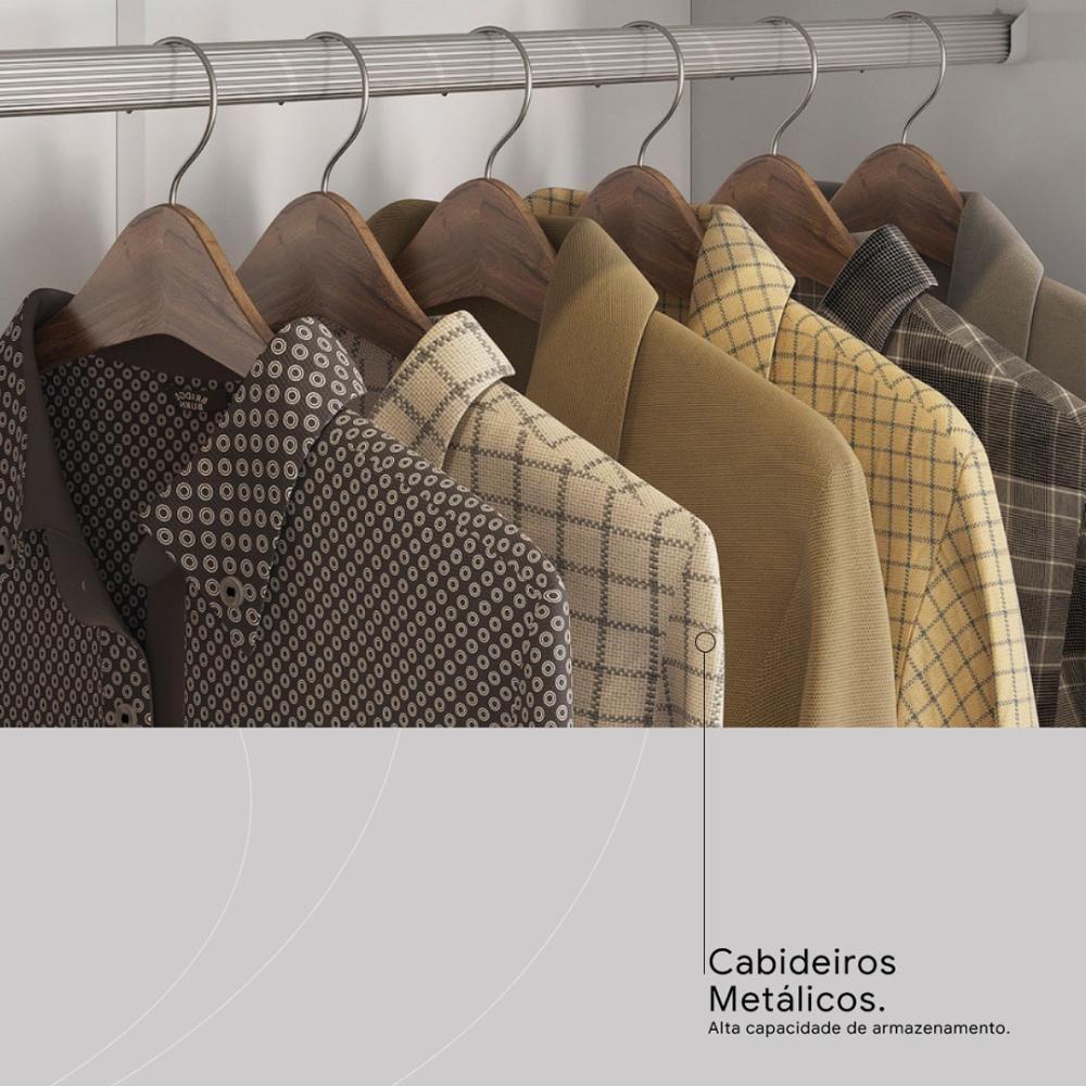 Guarda Roupa Casal 4 Portas Com Espelho E 3 Gavetas Colombo Branco rosa Branco - 9