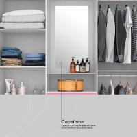 Guarda Roupa Casal 4 Portas Com Espelho E 3 Gavetas Colombo Branco-rosa-branco - 6