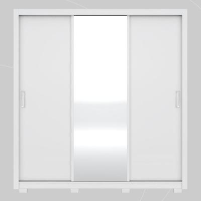 Guarda Roupa Casal Residence 3 Portas de Correr 2 Gavetas Amêndola Touch-Off White