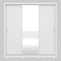 Guarda Roupa Casal 3 Portas Com Espelho E 2 Gavetas Residence Branco - 7