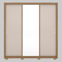 Guarda Roupa Casal 3 Portas Com Espelho E 2 Gavetas Residence Amêndola Touch-off White - 7