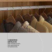 Guarda Roupa Casal 3 Portas Com Espelho E 2 Gavetas Residence Amêndola Touch-off White - 10