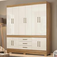 Guarda Roupa Casal 10 Portas E 3 Gavetas New Murano Amêndola Touch-off White - 1