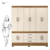 Guarda Roupa Casal 10 Portas E 3 Gavetas New Murano Amêndola Touch-off White