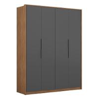 Guarda Roupa Casal 4 Portas E 3 Gavetas Attore Amêndola-grafito Amêndola-grafito - 9