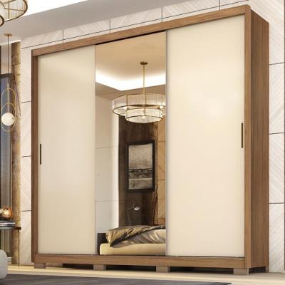 Guarda Roupa Casal 3 Portas Com Espelho E 4 Gavetas Dalila Amêndola Touch-off White