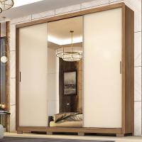 Guarda Roupa Casal 3 Portas Com Espelho E 4 Gavetas Dalila Amêndola Touch-off White - 1