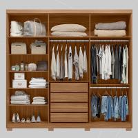 Guarda Roupa Casal 3 Portas Com Espelho E 4 Gavetas Dalila Amêndola Touch-off White - 3