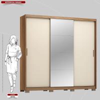 Guarda Roupa Casal 3 Portas Com Espelho E 4 Gavetas Dalila Amêndola Touch-off White - 5