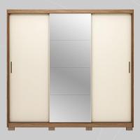 Guarda Roupa Casal 3 Portas Com Espelho E 4 Gavetas Dalila Amêndola Touch-off White - 9