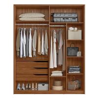 Guarda Roupa Casal 4 Portas E 3 Gavetas Attore Nogueira Touch Nogueira Touch