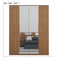 Guarda Roupa Casal 4 Portas Com Espelho E 3 Gavetas Attore Amêndola Touch Amêndola Touch - 2