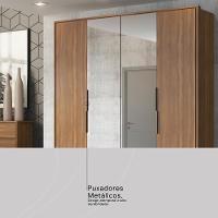 Guarda Roupa Casal 4 Portas Com Espelho E 3 Gavetas Attore Amêndola Touch Amêndola Touch - 8