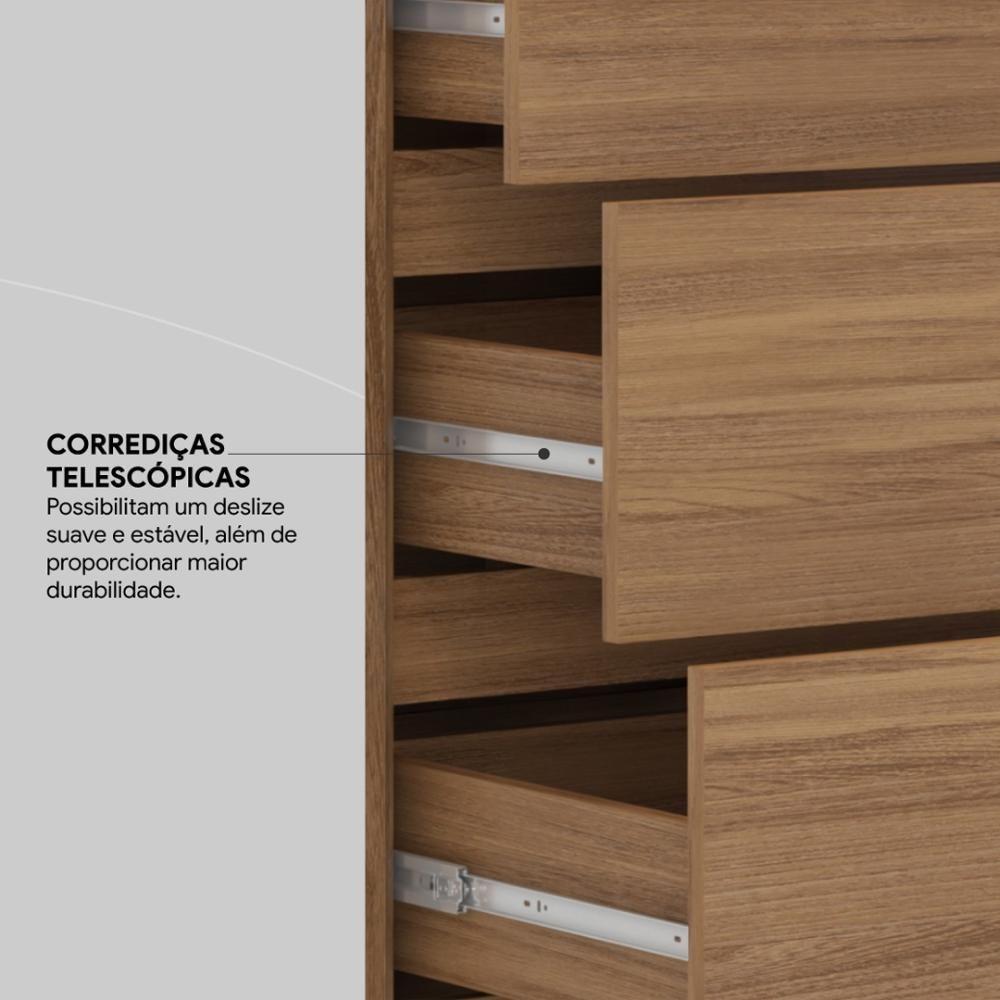 Guarda Roupa Casal 6 Portas Com Espelho E 6 Gavetas Atrice Amêndola-grafito - 6