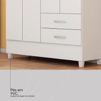 Guarda Roupa Solteiro 4 Portas E 2 Gavetas Toledo Branco-rosa-branco Branco - 9