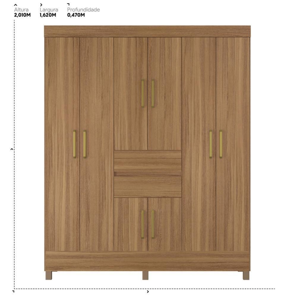 Guarda Roupa Casal 8 Portas E 2 Gavetas Paranaguá Amêndola Touch - 2