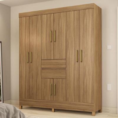 Guarda Roupa Casal Paranaguá 8 Portas de Bater 2 Gavetas Amêndola Touch MDP