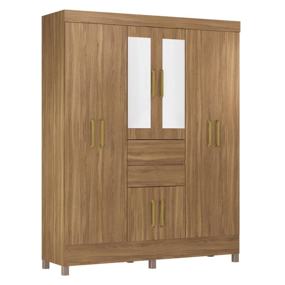 Guarda Roupa Casal 8 Portas Com Espelho E 2 Gavetas Paranaguá Amêndola Touch - 10