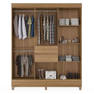 Guarda Roupa Casal Paranaguá 8 Portas de Bater 2 Gavetas Amêndola Touch MDP
