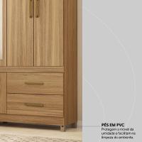Guarda Roupa Casal 6 Portas Com Espelho E 4 Gavetas Guarujá Amêndola Touch Amêndola Touch - 8