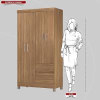 Guarda Roupa Solteiro 4 Portas E 2 Gavetas Almirante Amêndola Touch Amêndola Touch