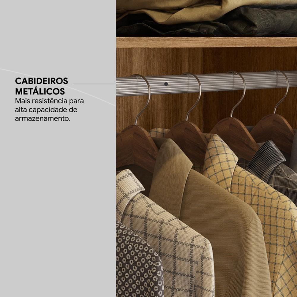 Guarda Roupa Casal 6 Portas E 4 Gavetas Venice Amêndola Touch-off White - 10