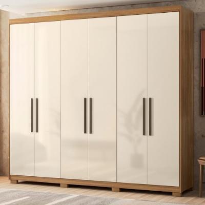 Guarda Roupa Casal 6 Portas E 4 Gavetas Venice Amêndola Touch-off White