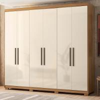Guarda Roupa Casal 6 Portas E 4 Gavetas Venice Amêndola Touch-off White - 1