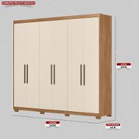 Guarda Roupa Casal 6 Portas E 4 Gavetas Venice Amêndola Touch-off White - 2