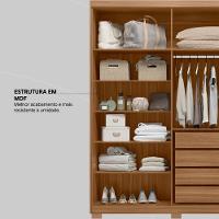 Guarda Roupa Casal 6 Portas E 4 Gavetas Venice Amêndola Touch-off White - 7