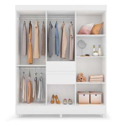 Guarda Roupa Casal Paranaguá 8 Portas de Bater 2 Gavetas Branco MDP Demóbile