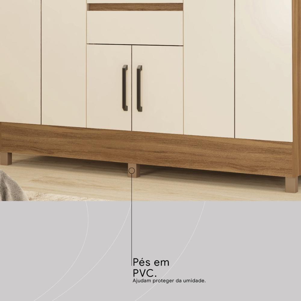 Guarda Roupa Casal 8 Portas E 2 Gavetas Paranaguá Amêndola Touch-off White - 9