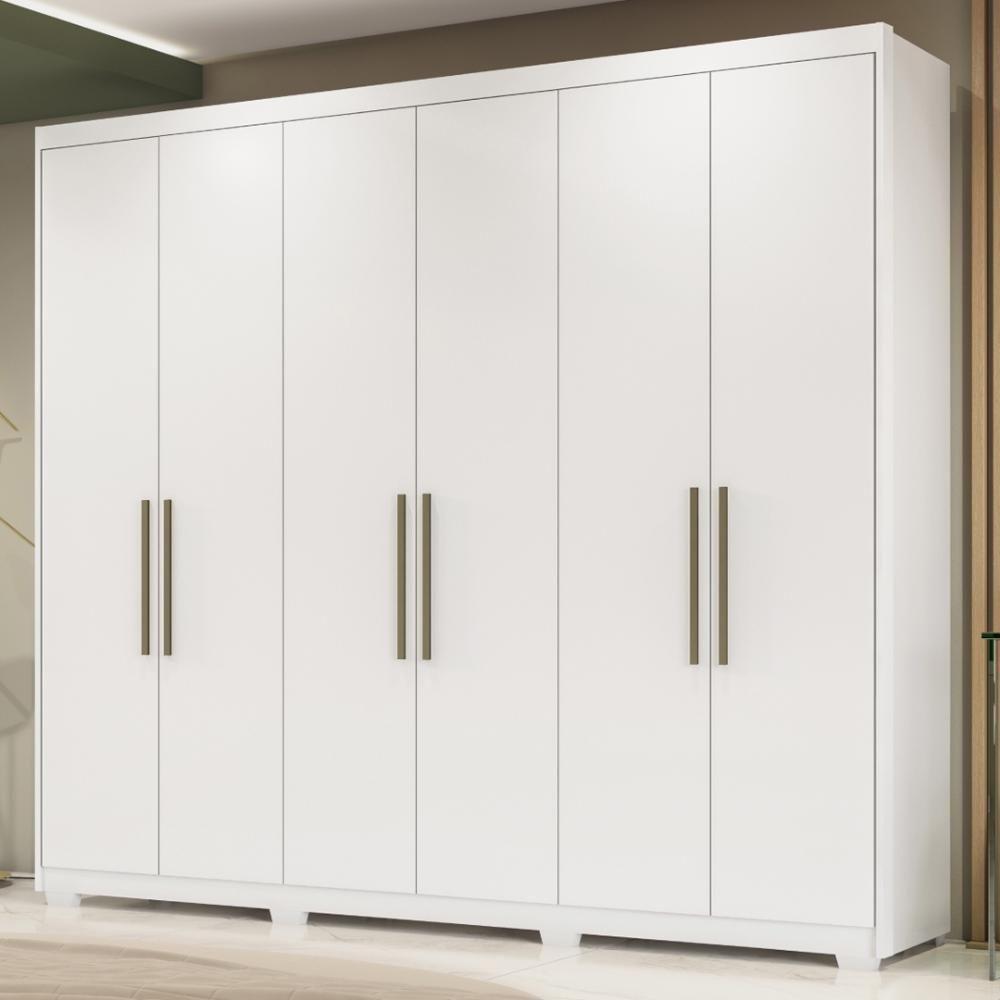 Guarda Roupa Casal 6 Portas E 3 Gavetas Sumatra Branco Branco - 1