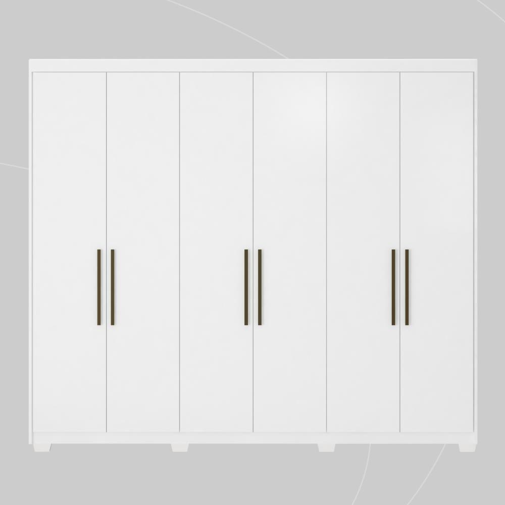 Guarda Roupa Casal 6 Portas E 3 Gavetas Sumatra Branco Branco - 6