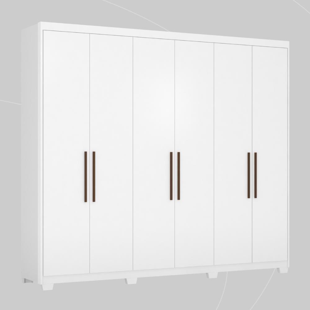 Guarda Roupa Casal 6 Portas E 3 Gavetas Sumatra Branco Branco - 8