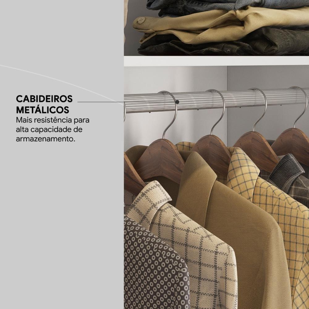 Guarda Roupa Casal 6 Portas E 3 Gavetas Sumatra Branco Branco - 9