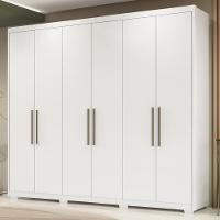 Guarda Roupa Casal 6 Portas E 3 Gavetas Sumatra Branco Branco - 1