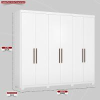 Guarda Roupa Casal 6 Portas E 3 Gavetas Sumatra Branco Branco - 2
