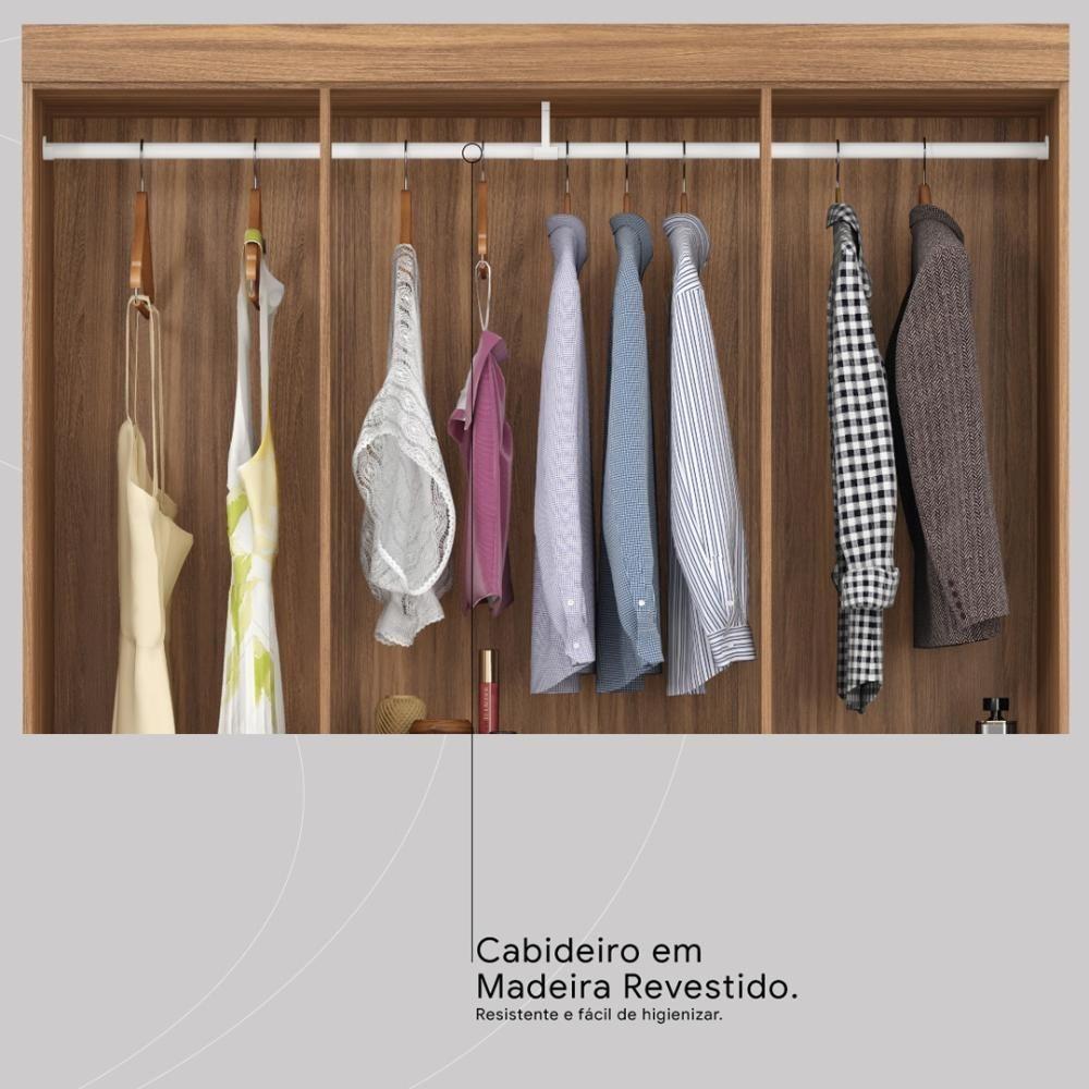 Guarda Roupa Solteiro 6 Portas E 2 Gavetas Ecom Ii Amêndola Touch-off White - 6