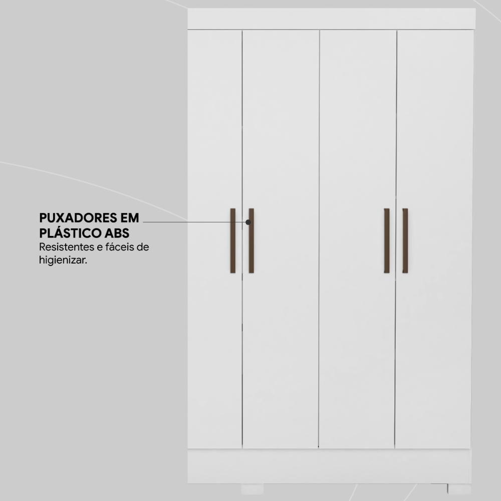 Guarda Roupa Casal 6 Portas E 3 Gavetas Prático Branco Branco - 9