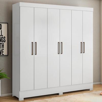 Guarda Roupa Casal 6 Portas E 3 Gavetas Prático Branco Branco